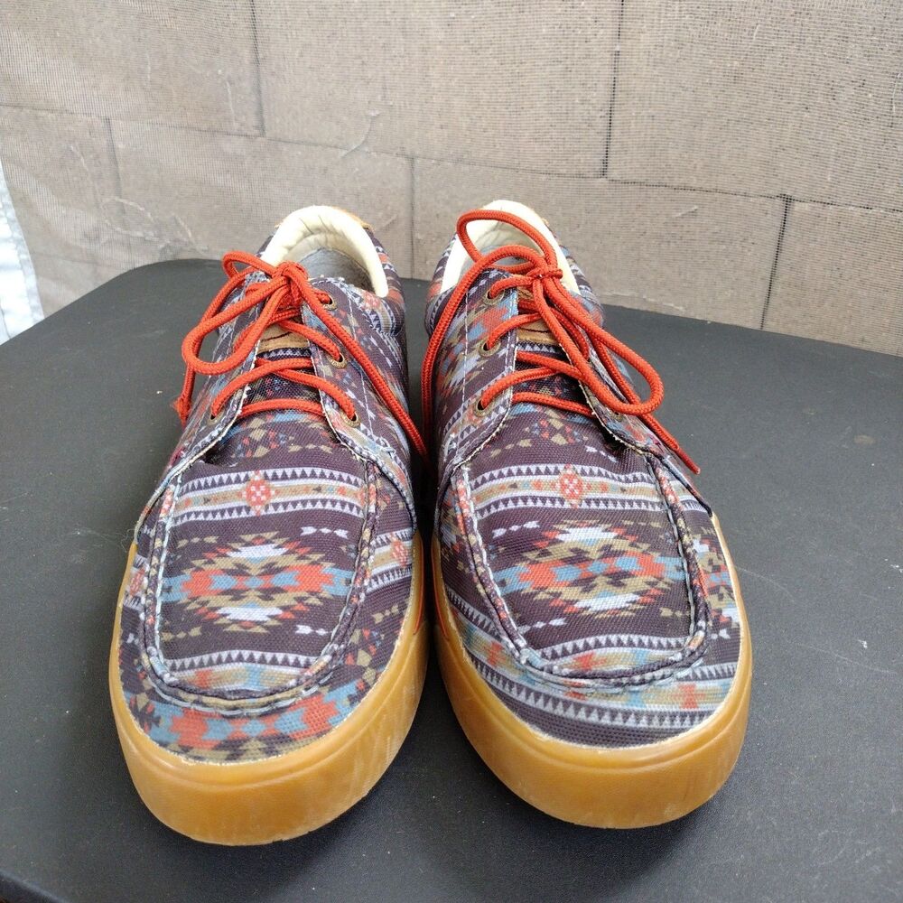 Twisted X Hooey Slip On Loper Moc Toe Loafer Shoe Men's Size 12 Aztec MHYC020